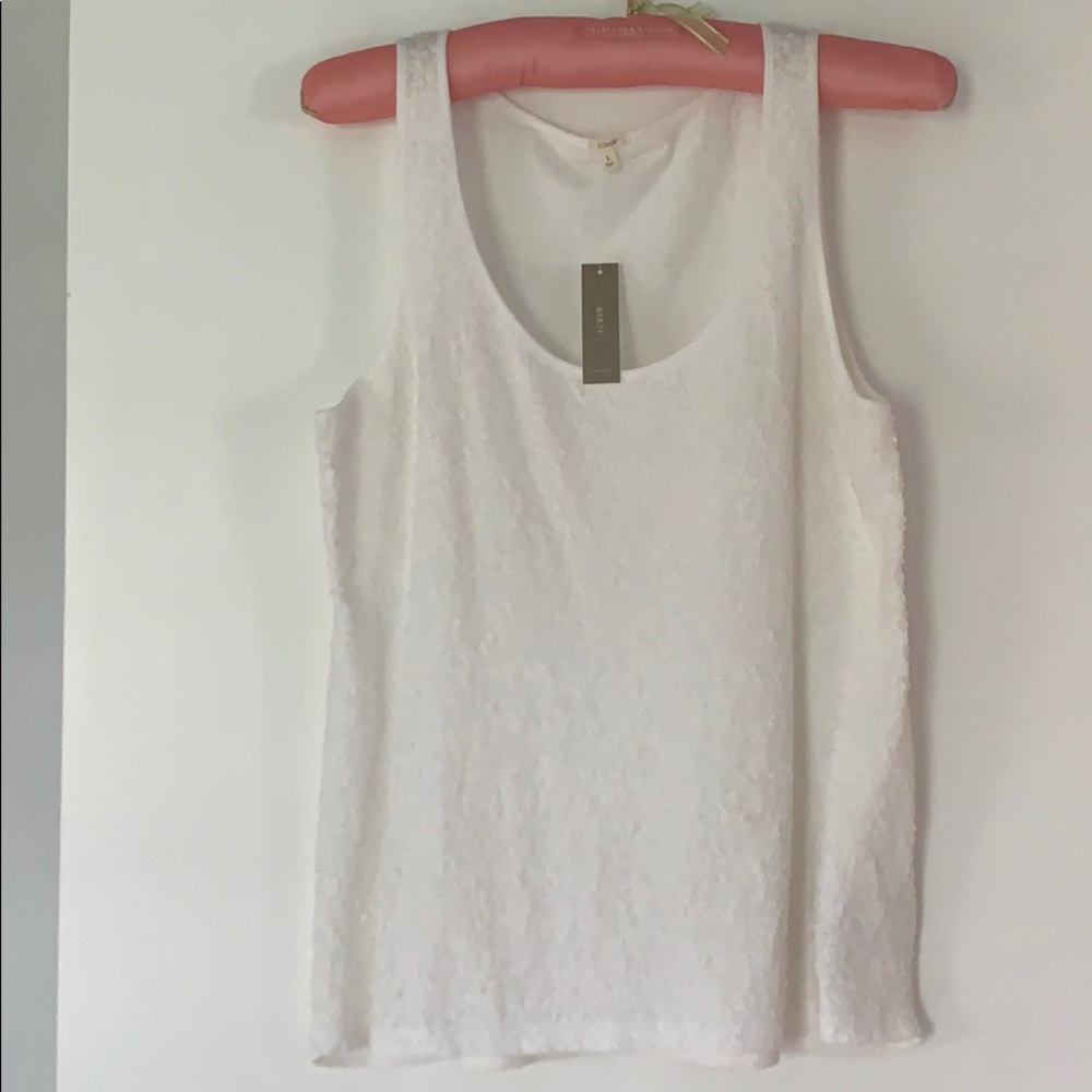 J.Crew L White Sequin Tank